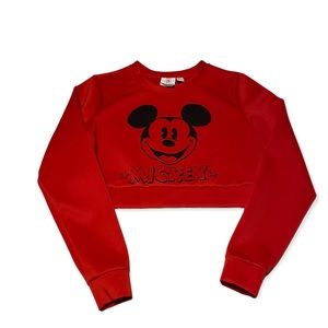 Forever 21 Disney Mickey Mouse Cropped Sweatshirt